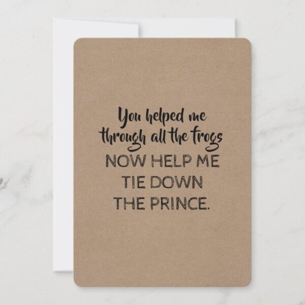 Fairy tale Style Funny Will you be my Bridesmaid Invitation