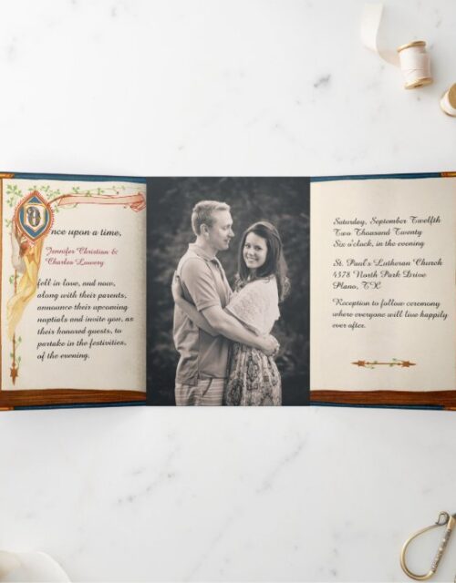 Fairy Tale Wedding Photo Tri-Fold Invitation