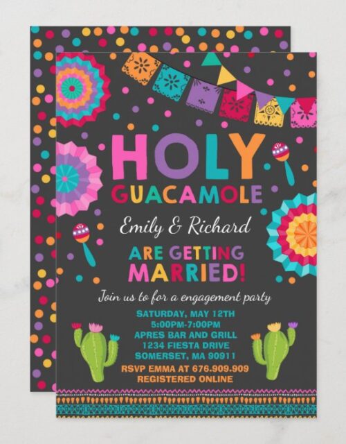 Fiesta Engagement Party Invitation Holy Guacamole