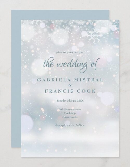First Snowflakes Wedding Invitation