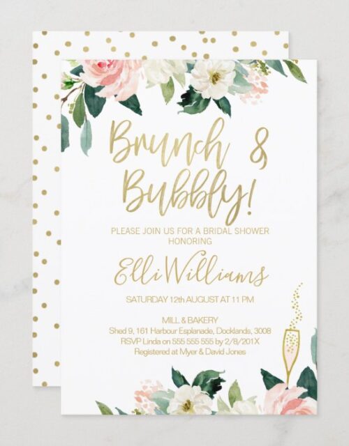 Floral Bridal & Bubbly Bridal Shower Invitation