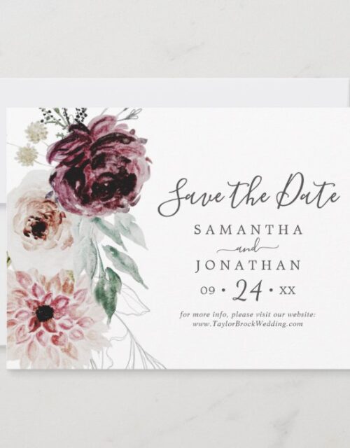 Floral Romance Horizontal Save The Date