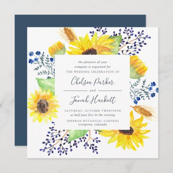 Flowerfields Wedding Invitation | Square