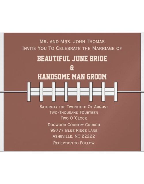 Football Ball Sports Personalized Wedding Magnetic Invitation