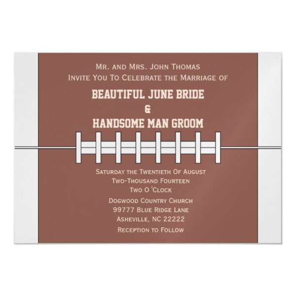 Football Ball Sports Personalized Wedding Magnetic Invitation