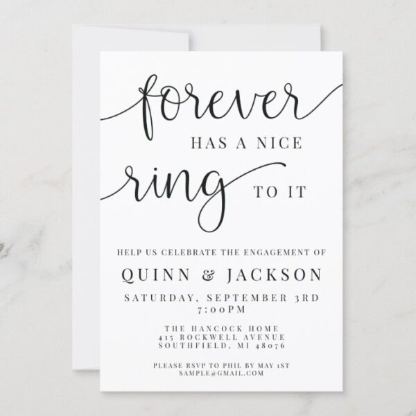 Forever Has A Nice Ring To It Engagement Invite