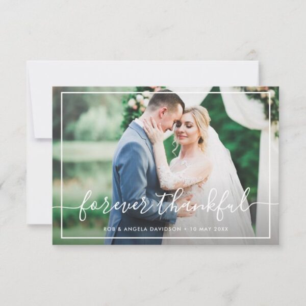Forever thank you typography wedding card