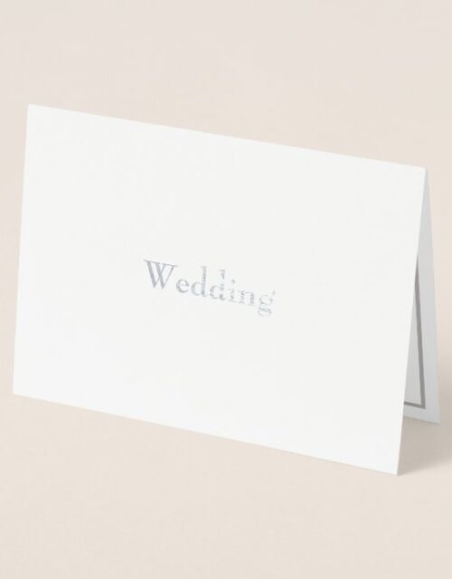 Formal Silver Foil No Parents Wedding Invitation
