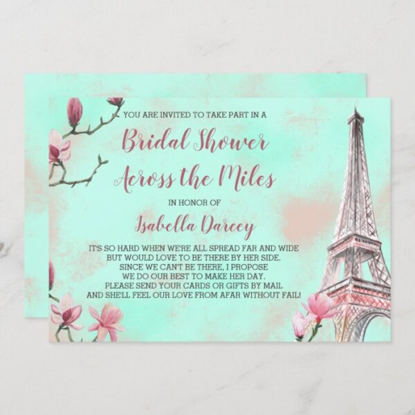 French Romance Bridal Shower Across the Miles Invitation