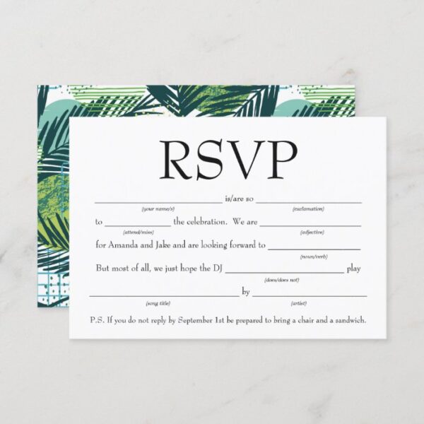 Fun Fill-in-the-Blank RSVP w/Song Request Invitation