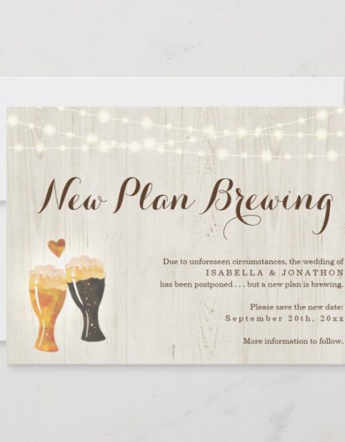 Funny Beer Wedding Postponement Announcement