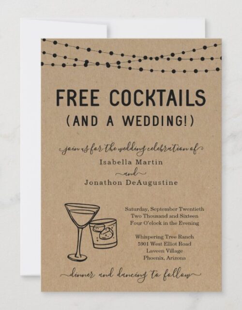 Funny Free Cocktails and a Wedding Invitation