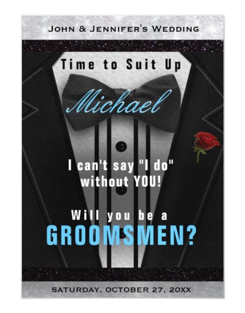 Groomsman Tuxedo Invitation Suit Up