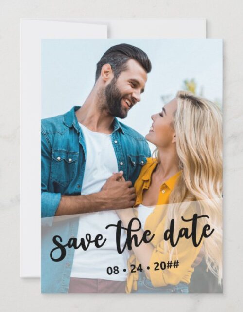 Hand Lettered 2 Photo Translucent Overlay Save The Date