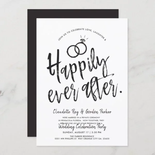 Happily ever after | Post Wedding Party Invitation
