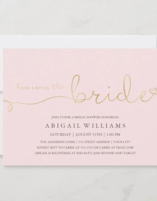 Here comes the bride -shower invitation