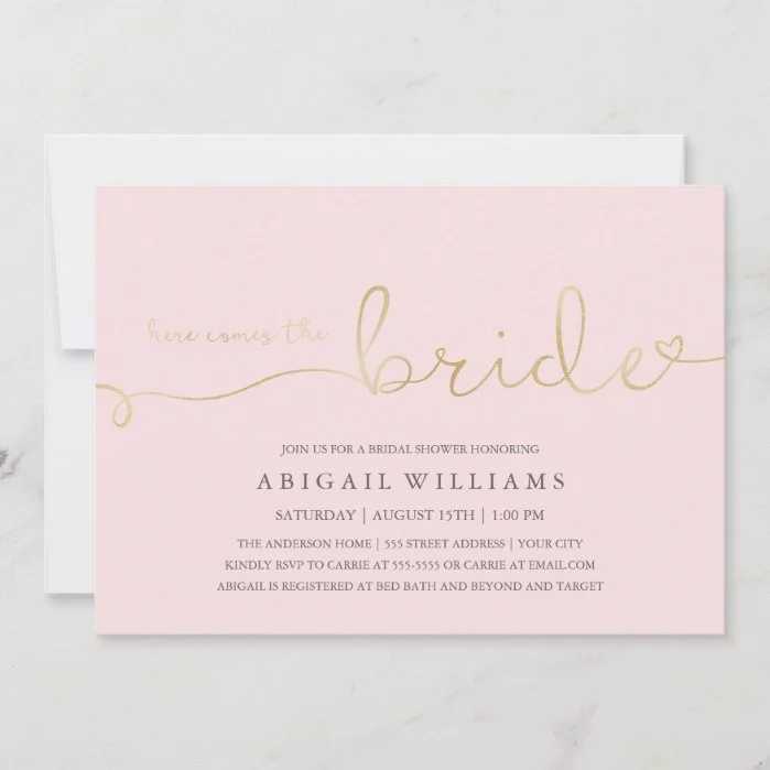 Here comes the bride -shower invitation