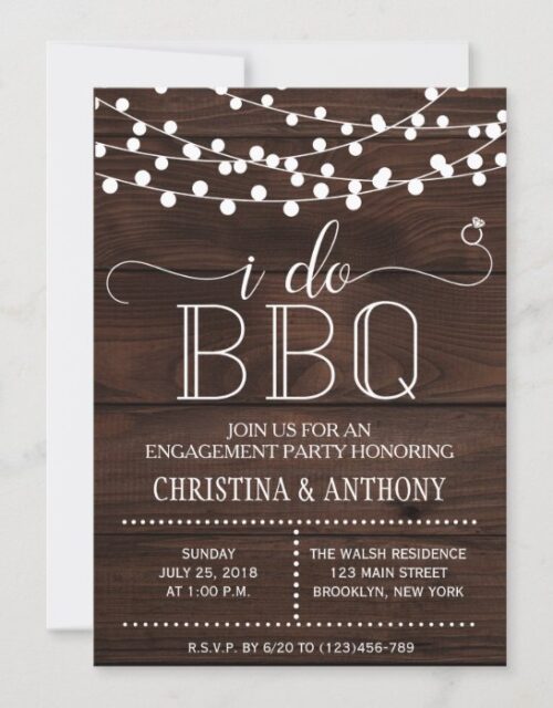 I Do BBQ Engagement Party Invitation