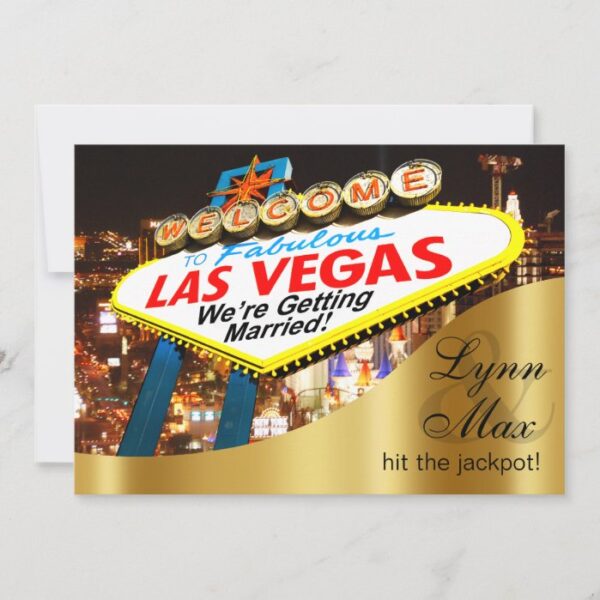 Las Vegas Sign Informal Fun Wedding Invitation