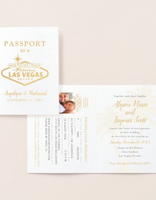 Las Vegas Wedding Passport Invitation