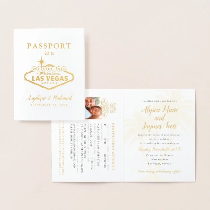 Las Vegas Wedding Passport Invitation