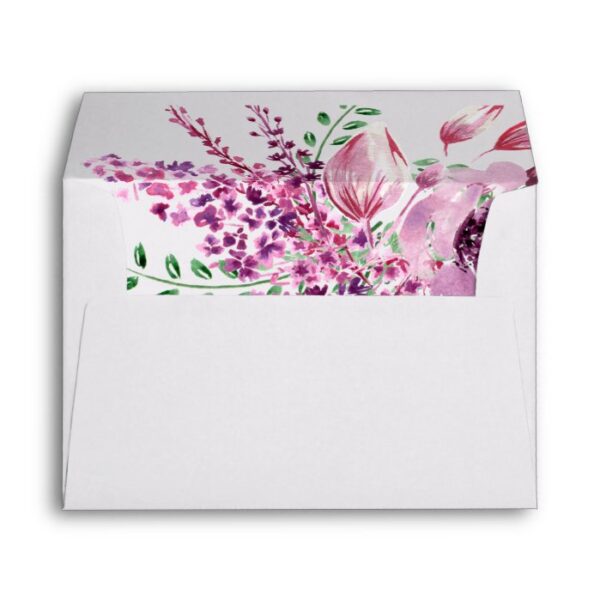 Lavender and Lilac Floral Return Address Envelope