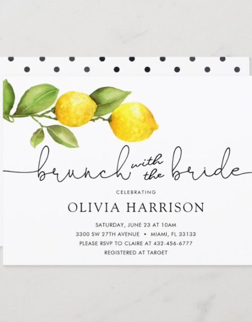 Lemon Brunch with the Bride Shower Invitation