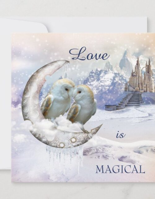 Magical Owl Winter Wonderland Wedding Invitation