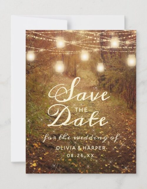 Maple Grove String Light Rustic Boho Save the Date