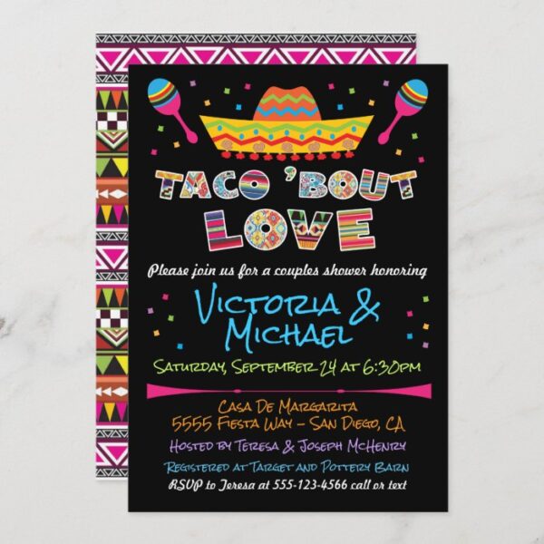 Mexican Fiesta taco bout love couples shower Invitation