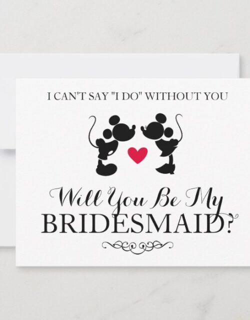 Mickey & Minnie Wedding | Silhouette Bridesmaid Invitation