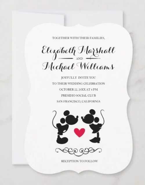 Mickey & Minnie Wedding | Silhouette Invitation