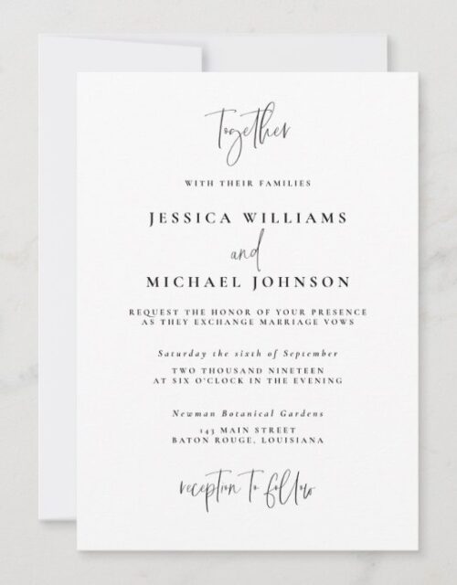 Minimal Typography Wedding Invitation