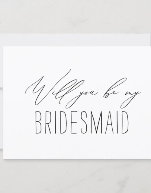 Minimalist Bridesmaid Wedding Proposal Card