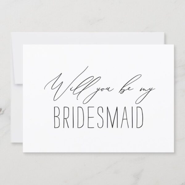 Minimalist Bridesmaid Wedding Proposal Card