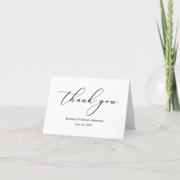 Minimalist Elegance Calligraphy Note Thank You Card