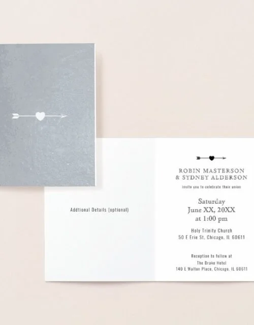 Minimalist Folded | Reverse Foil Card | Vertical