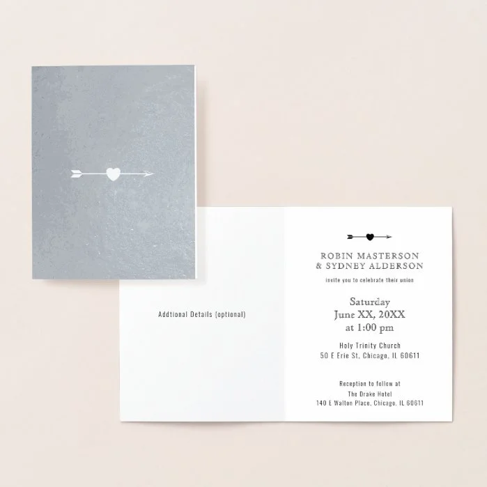 Minimalist Folded | Reverse Foil Card | Vertical
