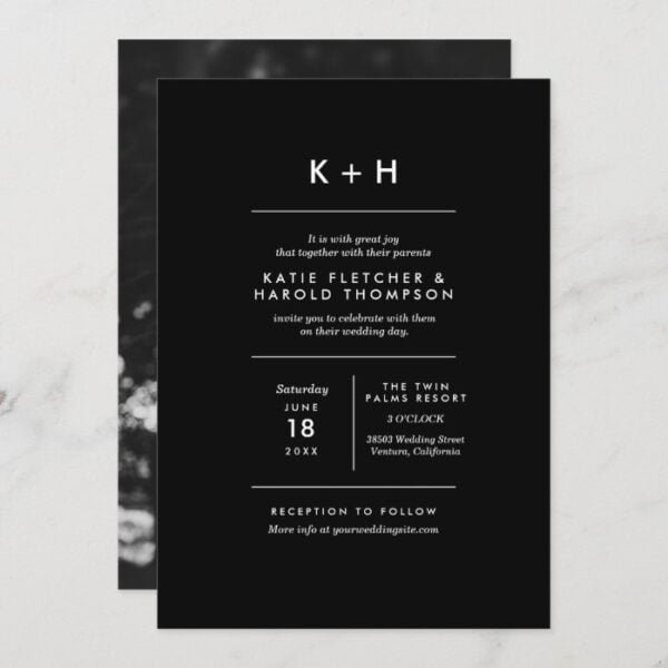 Minimalist Photo Wedding Invitation