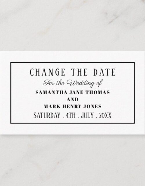 Modern and Sleek, Any Color, Change the Date Enclosure Card