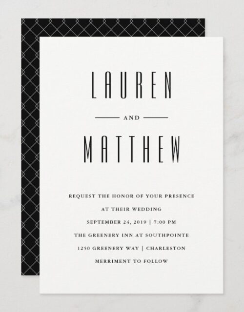 Modern Classic | Black and White Wedding Invitation