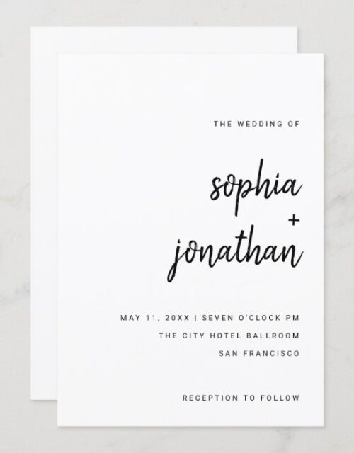 Modern Minimalist Script | Wedding Invitation