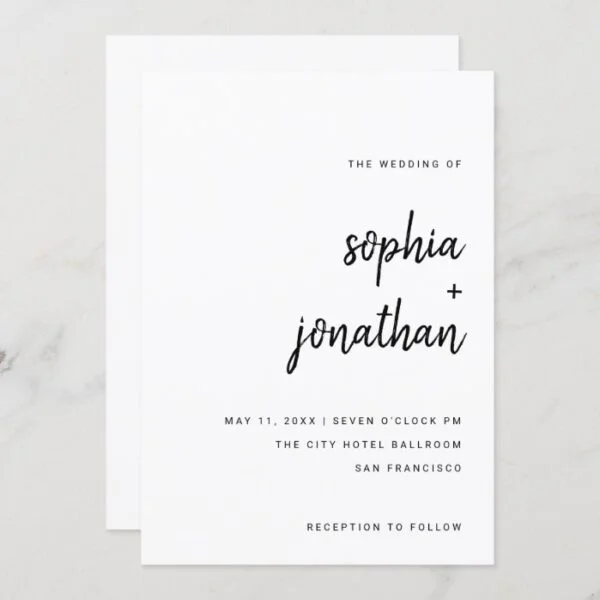 Modern Minimalist Script | Wedding Invitation