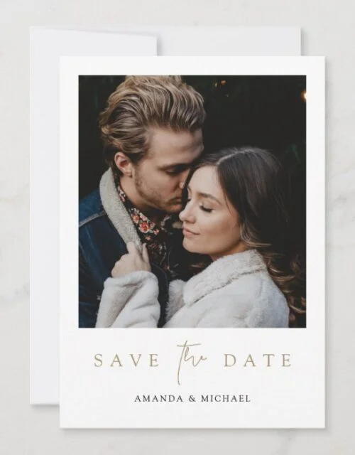 Modern Photo Save the Date Wedding Invite Template