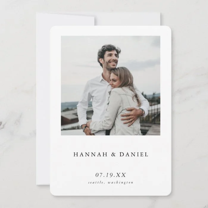 Modern Photo Save the Date Wedding Invite Template