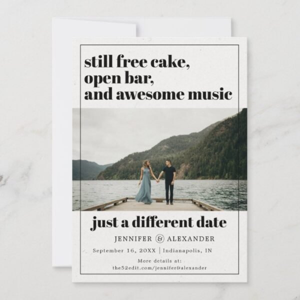 Modern Postponed Change the Date Photo Save The Date
