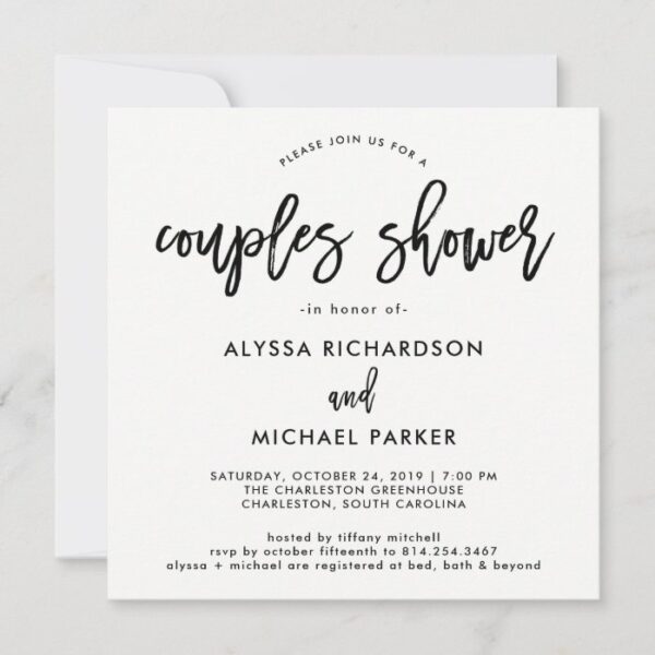 Modern Script | Couples Shower Invitation