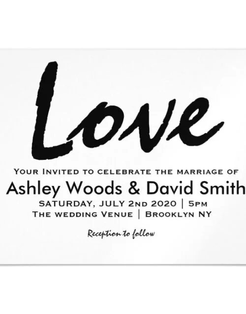 Modern Script Wedding Invitation