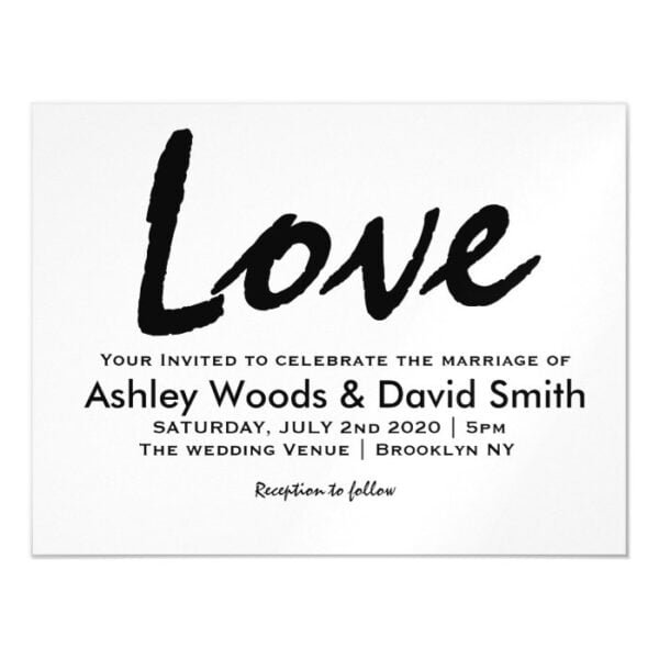 Modern Script Wedding Invitation