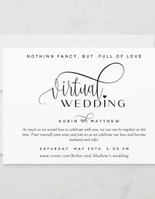 Modern Simple Online Virtual Wedding Invitation